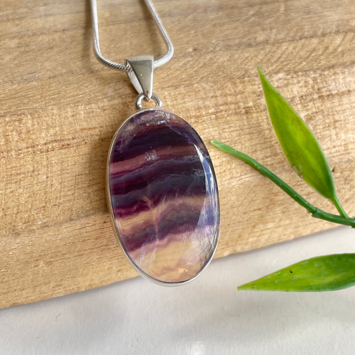 Fluorite Oval Pendant