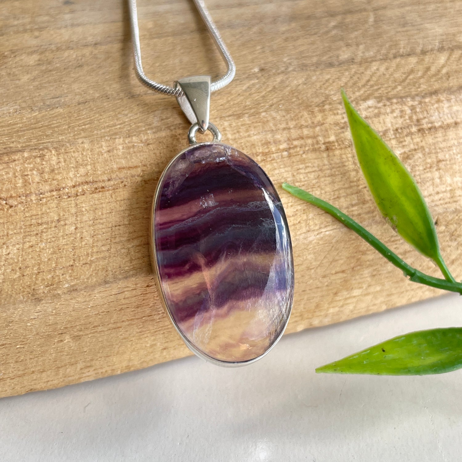 Fluorite Oval Pendant