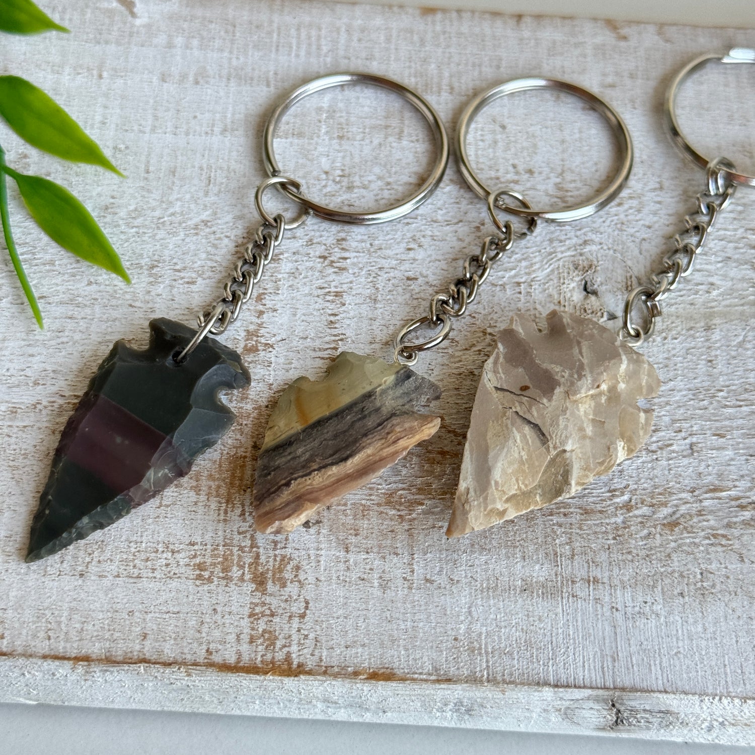 Jasper Arrowhead Keychain