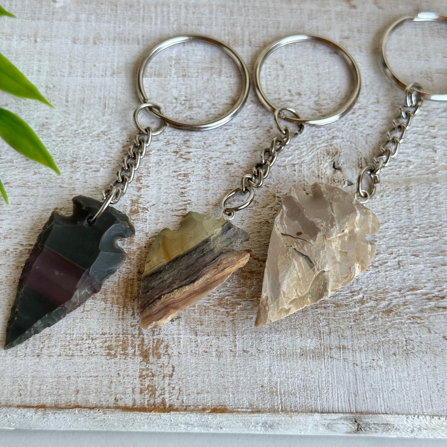 Jasper Arrowhead Keychain