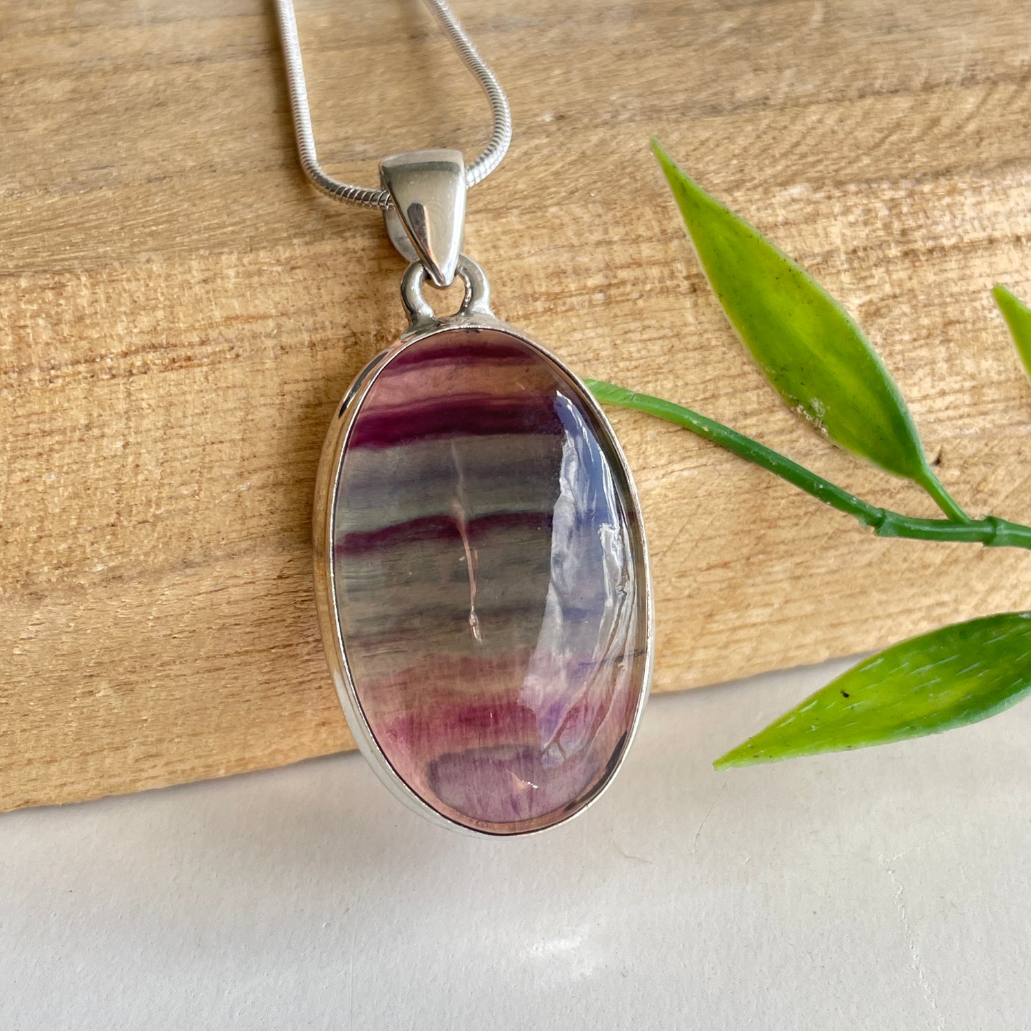 Fluorite Oval Pendant