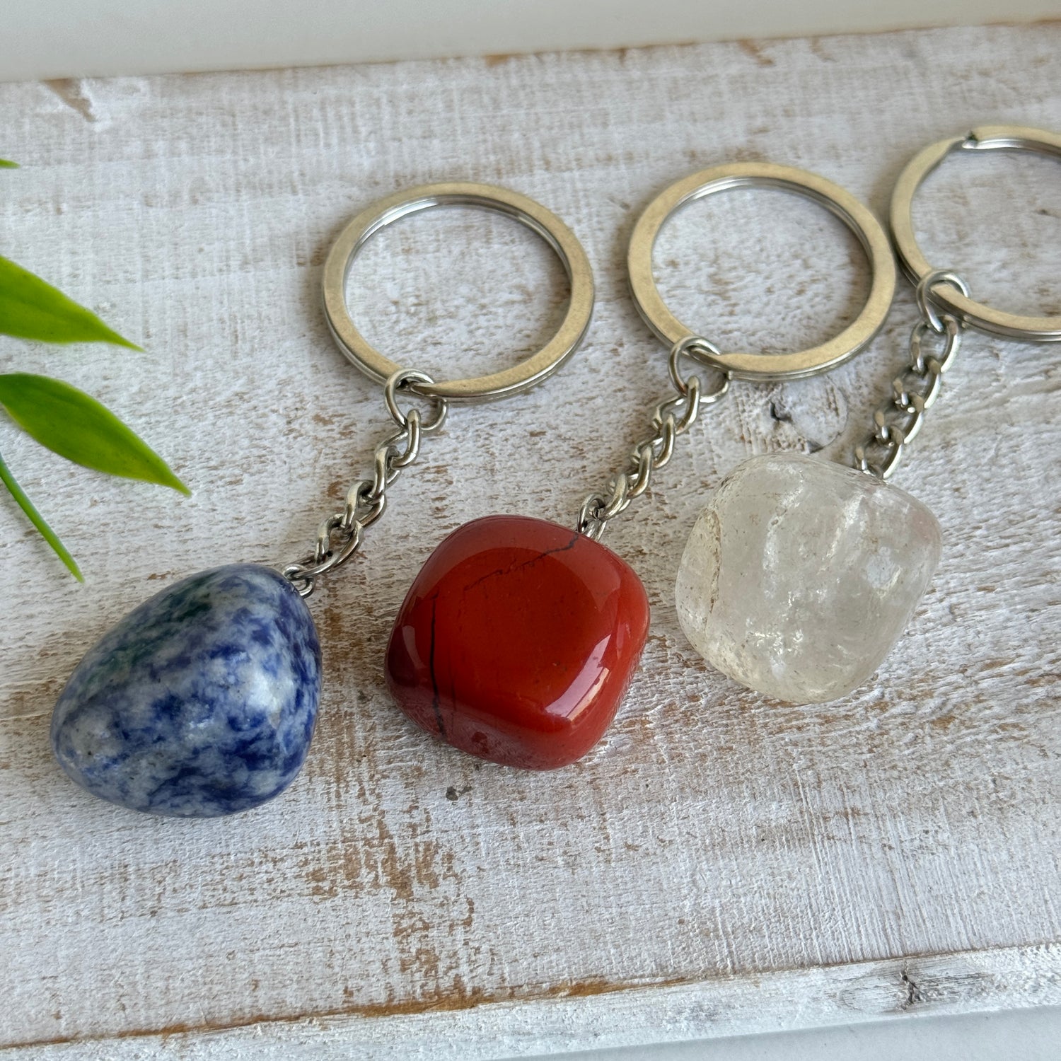 Tumbled Crystal Keychain