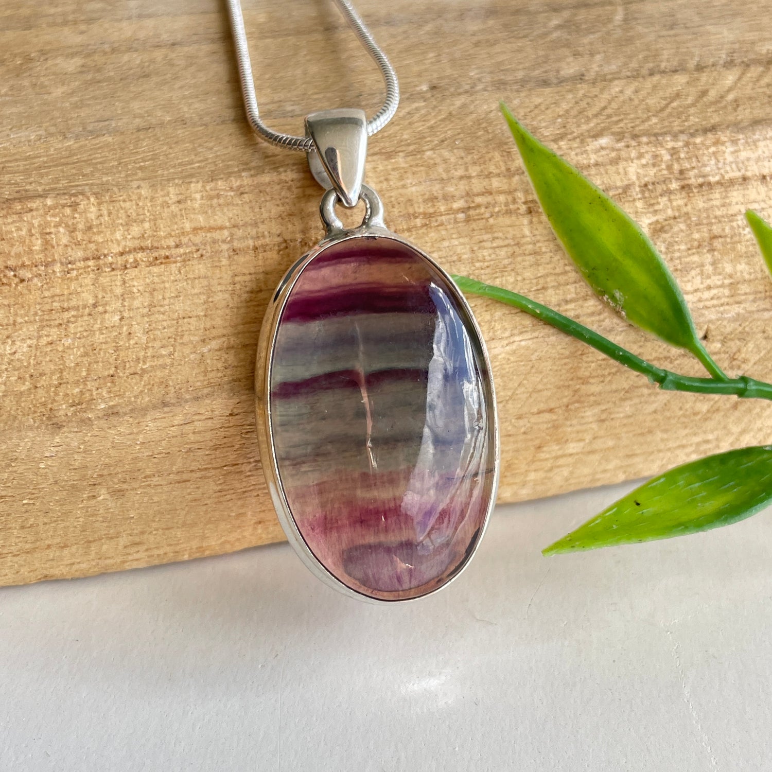 Fluorite Oval Pendant