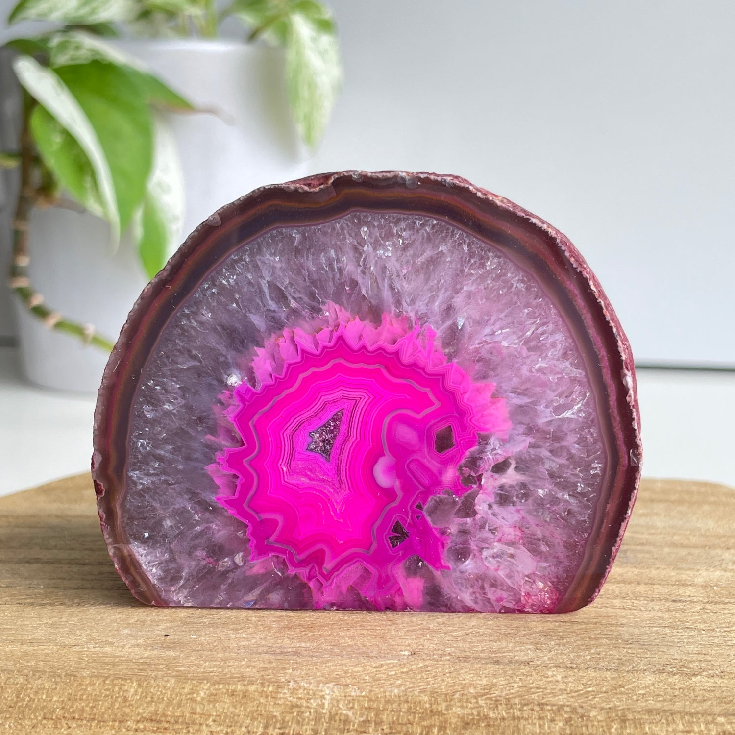 Pink Agate Geode 356g