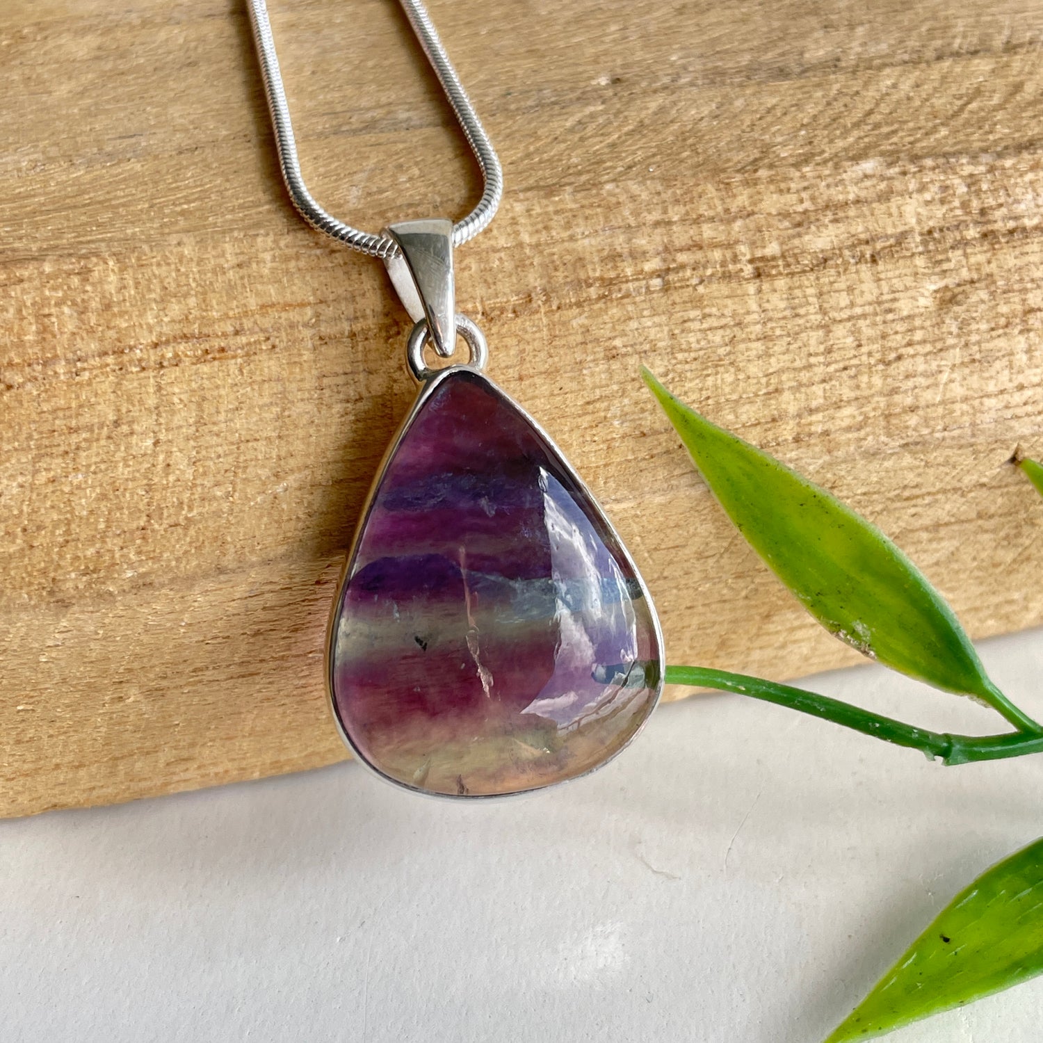 Fluorite Teardrop Pendant