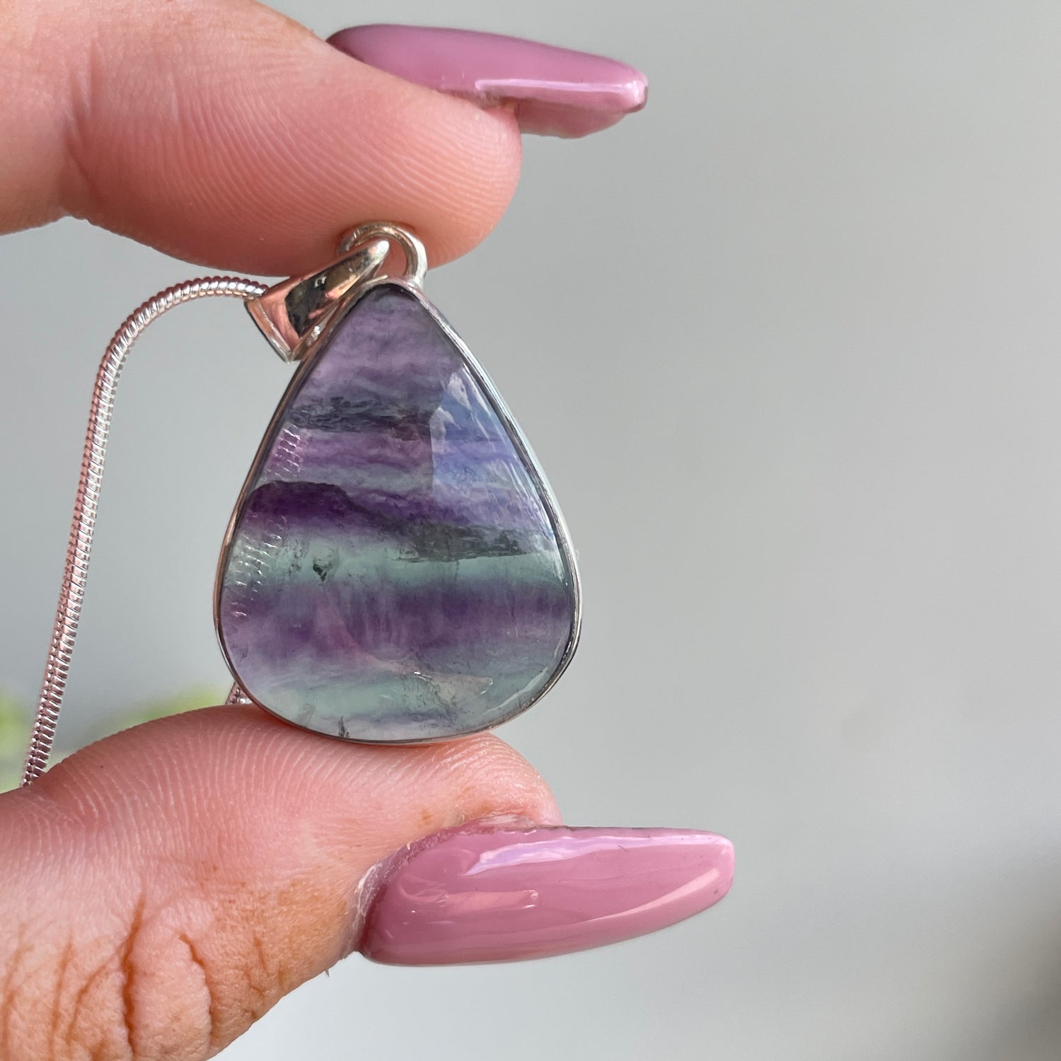 Fluorite Teardrop Pendant