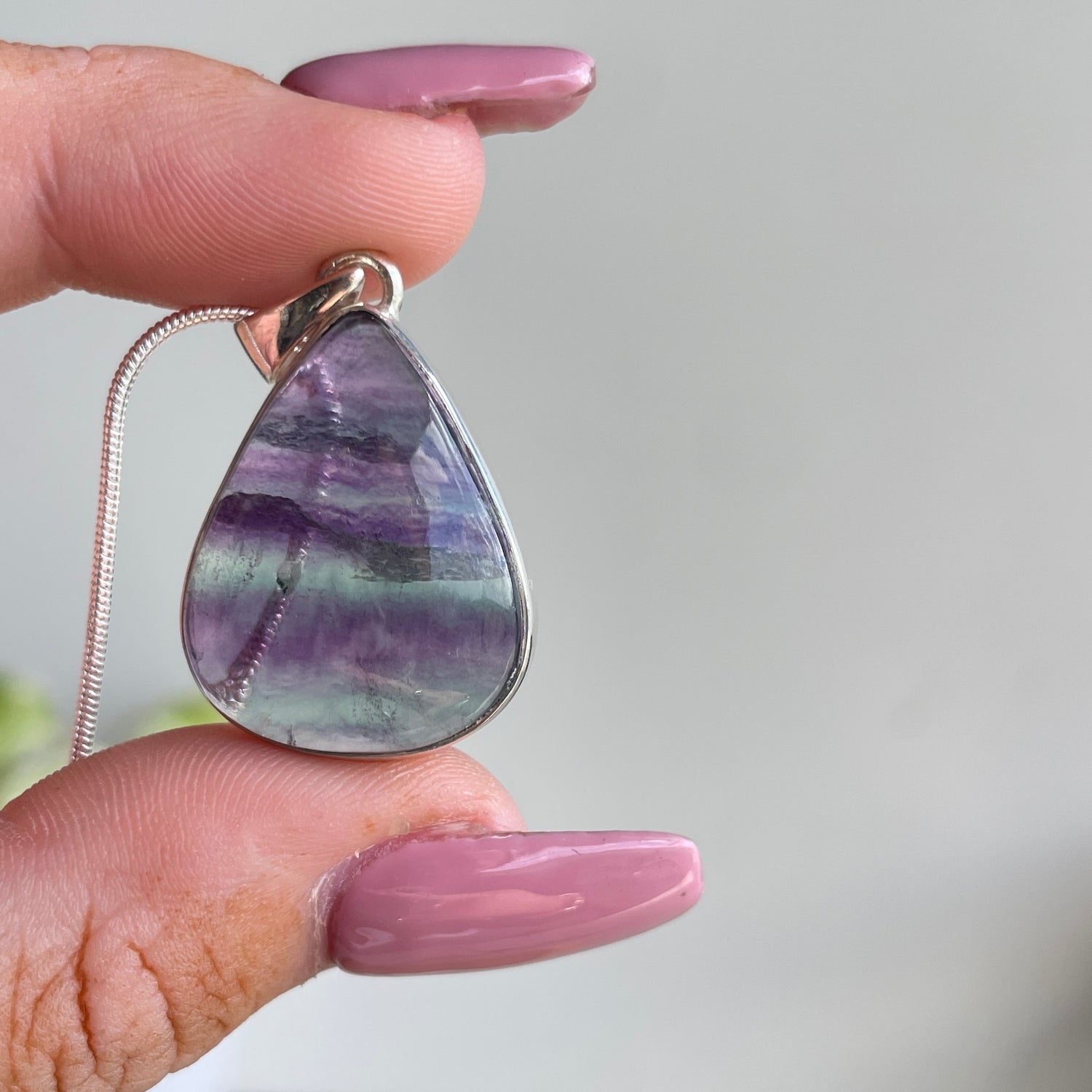Fluorite Teardrop Pendant