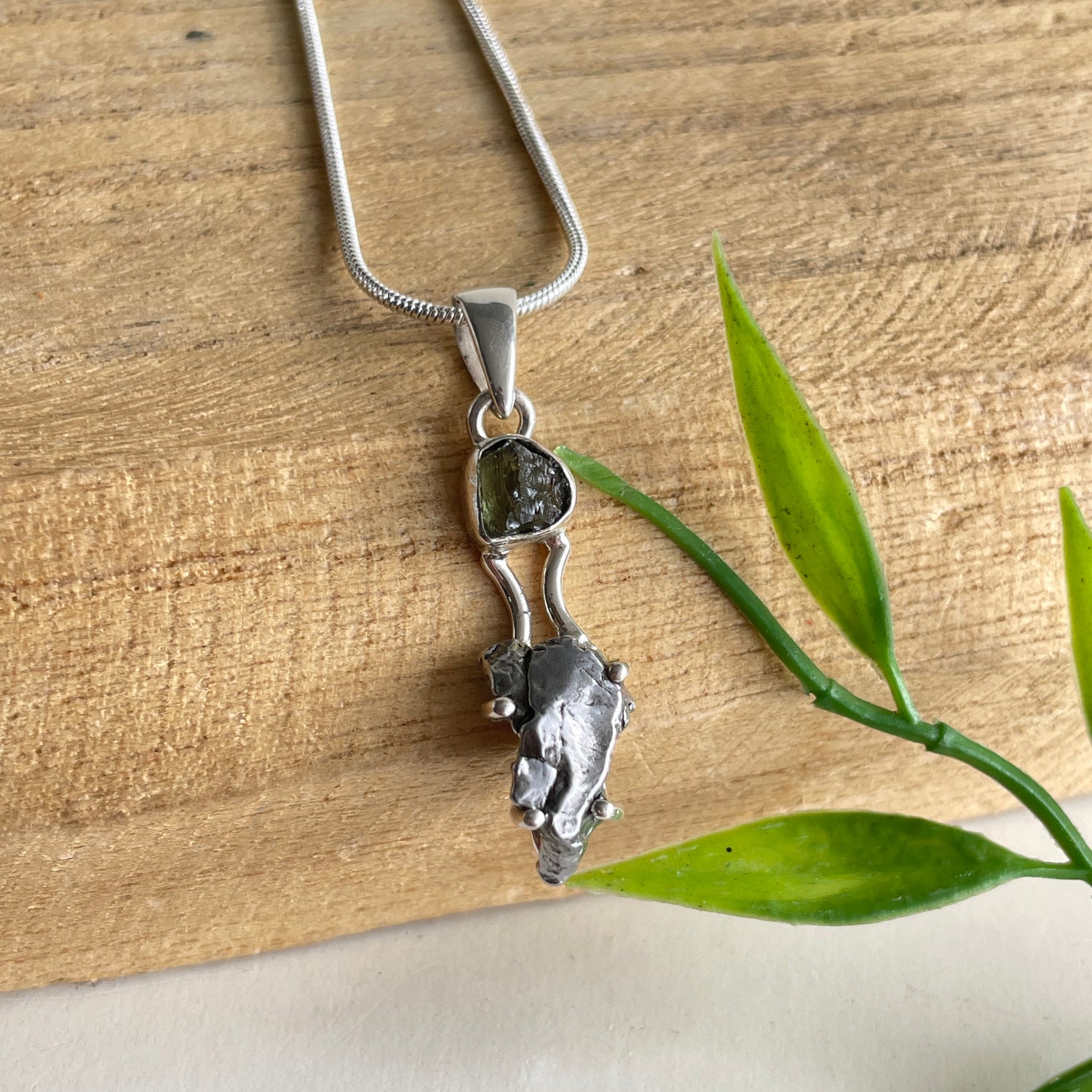 Moldavite Meteorite Pendant