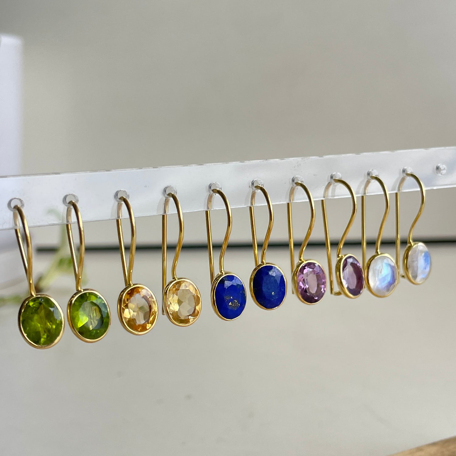 18k Gold Plated Oval Earrings E2874