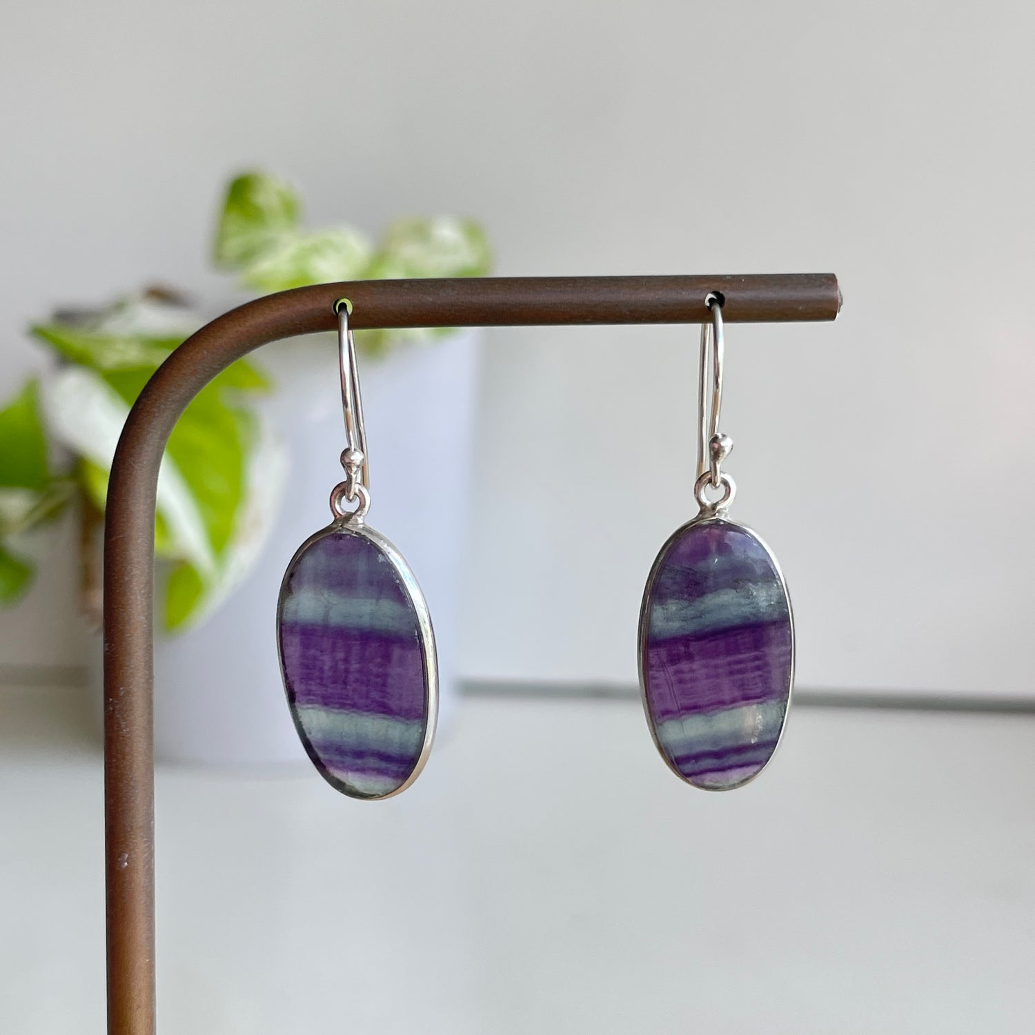 Fluorite Oval Earrings
