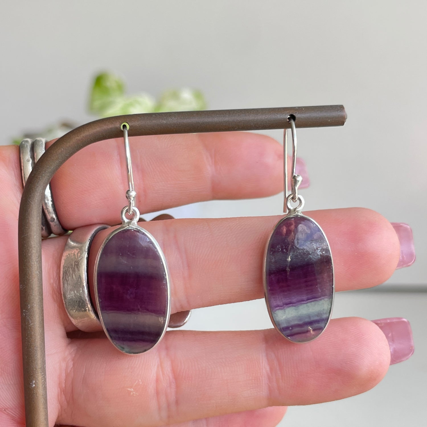 Fluorite Oval Earrings