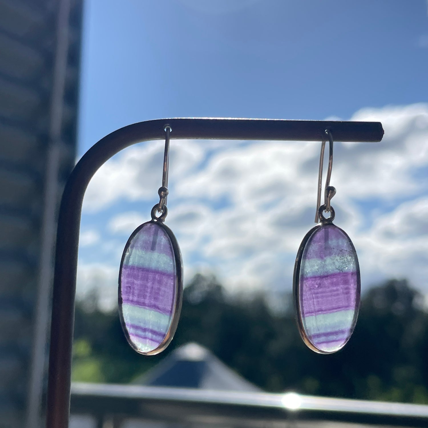 Fluorite Oval Earrings