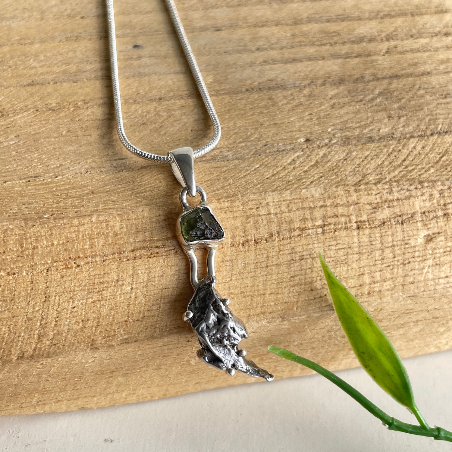 Moldavite Meteorite Pendant