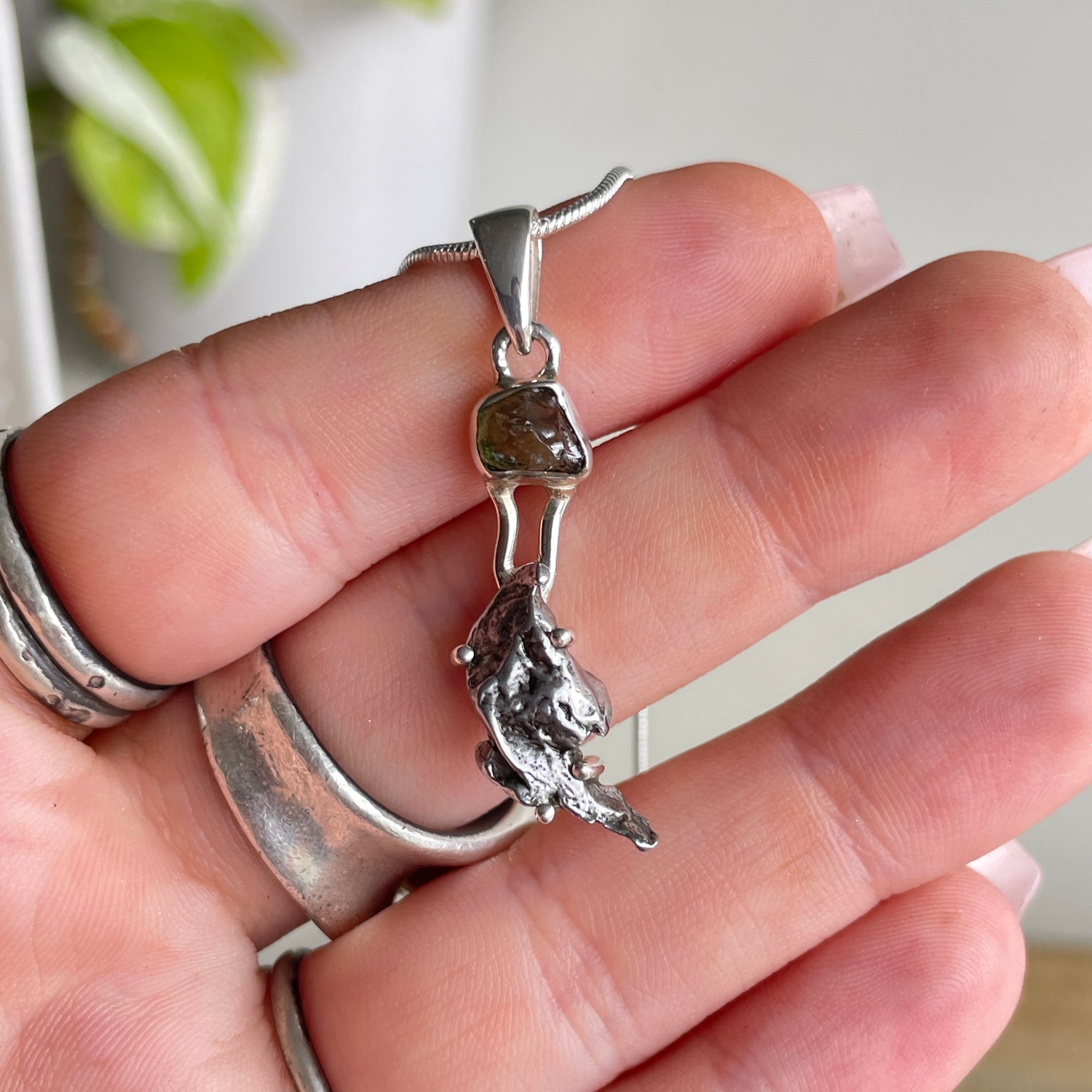 Moldavite Meteorite Pendant