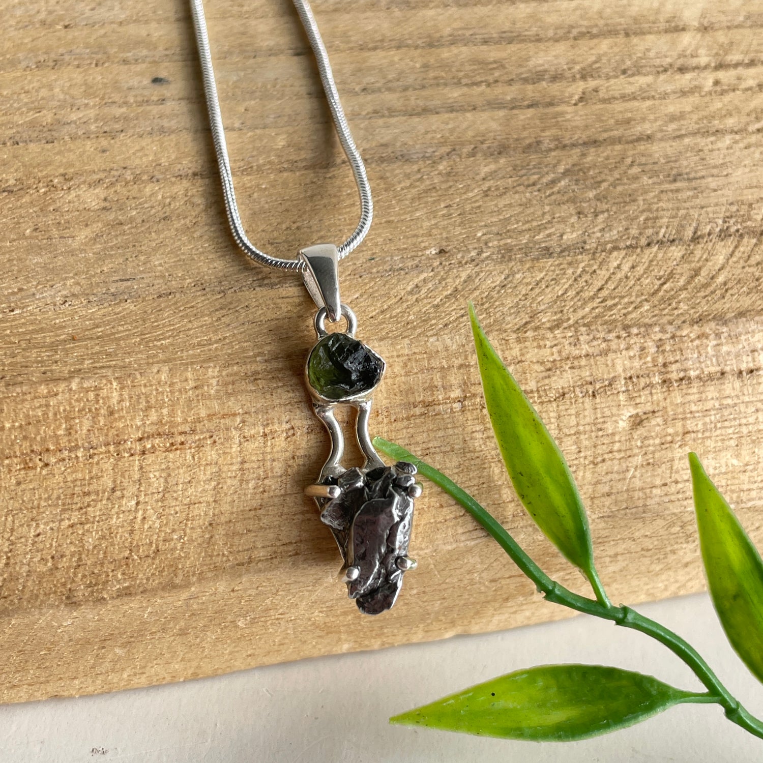 Moldavite Meteorite Pendant