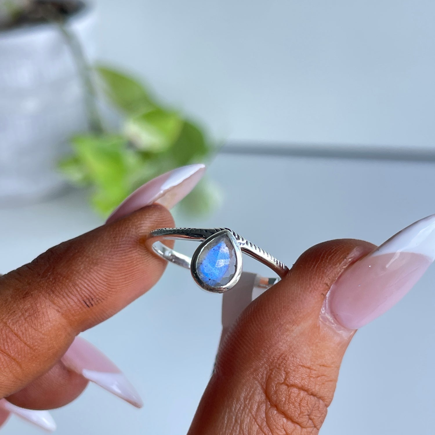 Labradorite Teardrop Ring R4870