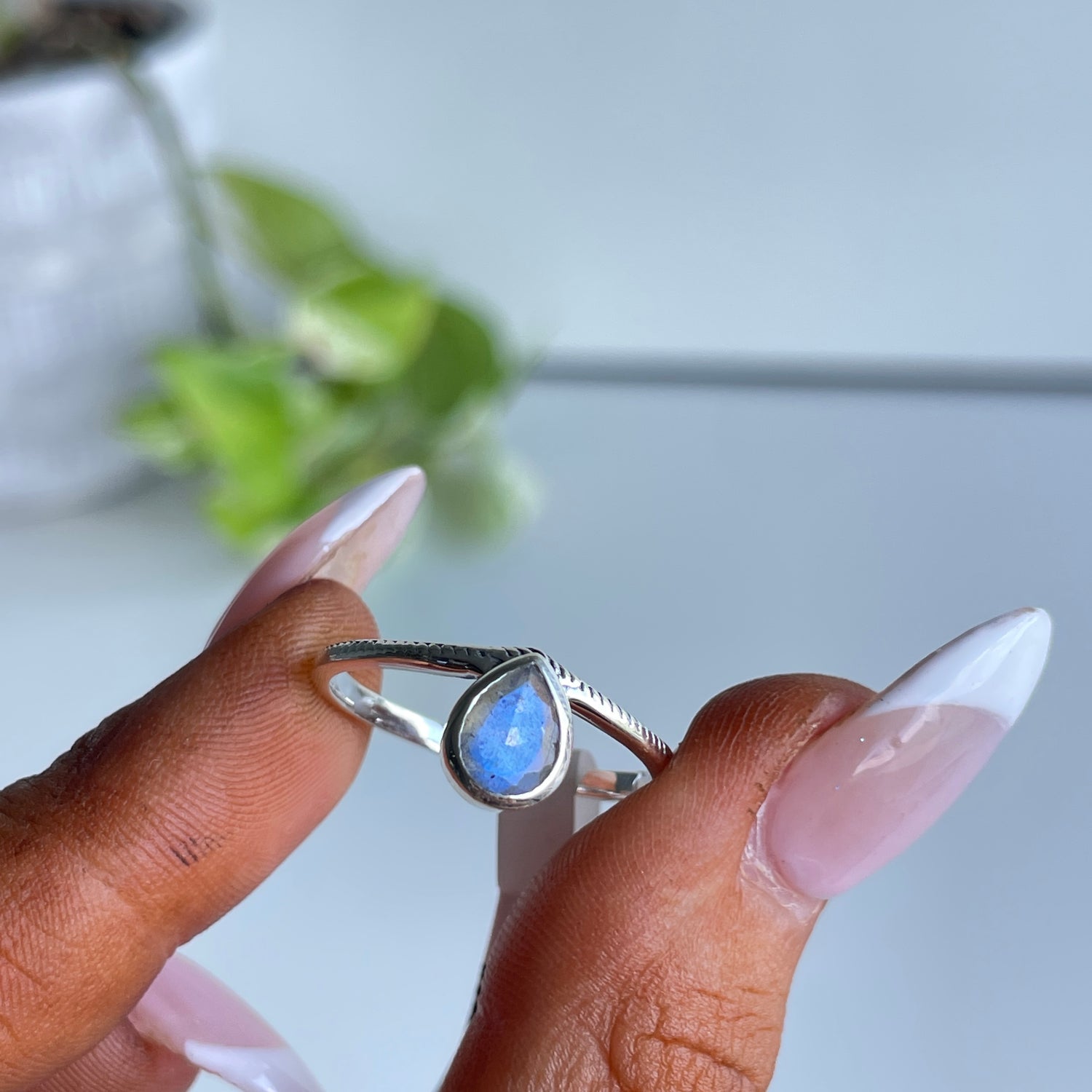 Labradorite Teardrop Ring R4870