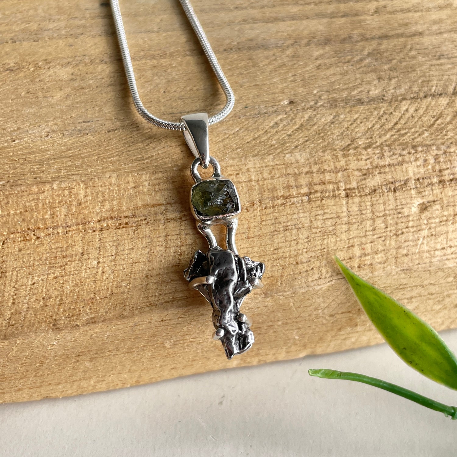 Moldavite Meteorite Pendant