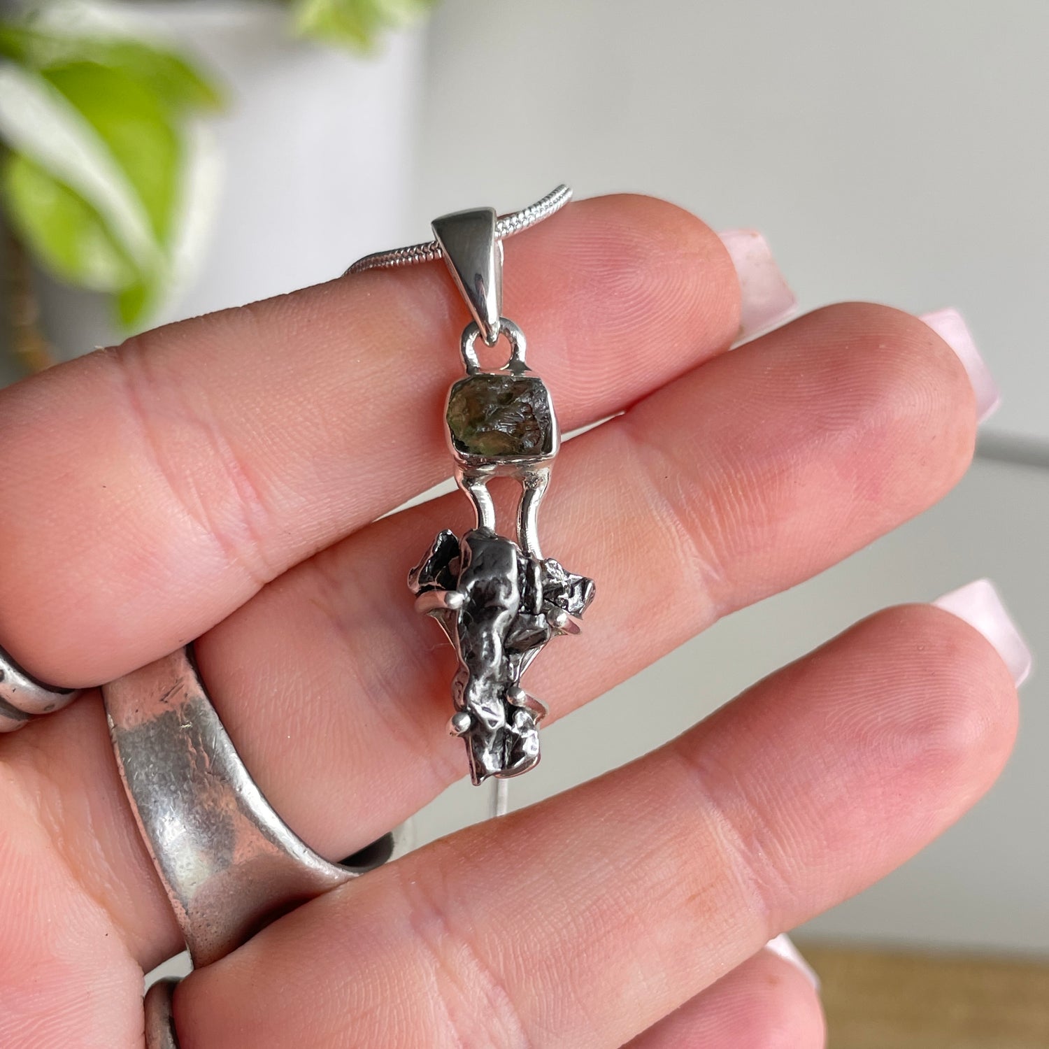Moldavite Meteorite Pendant