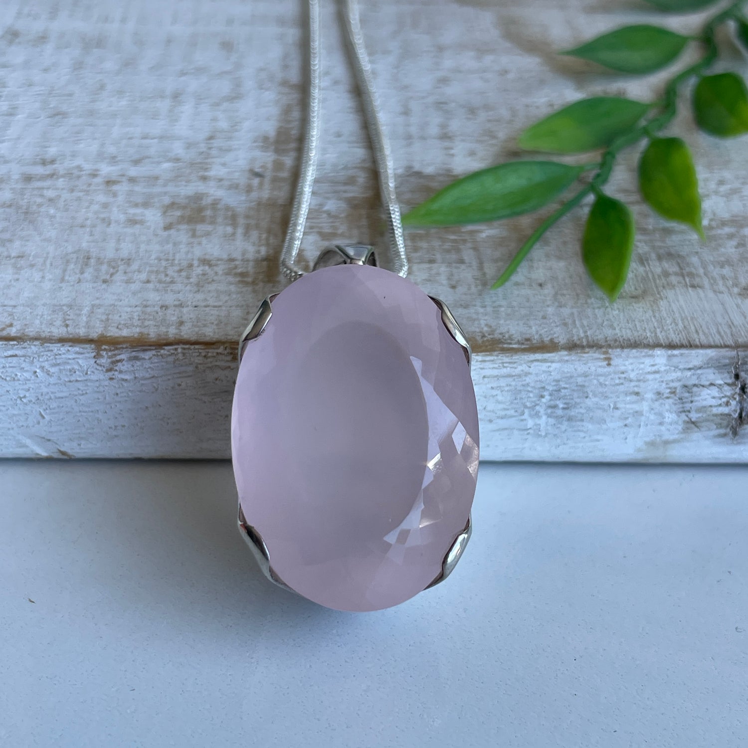Rose Quartz Oval Pendant 025