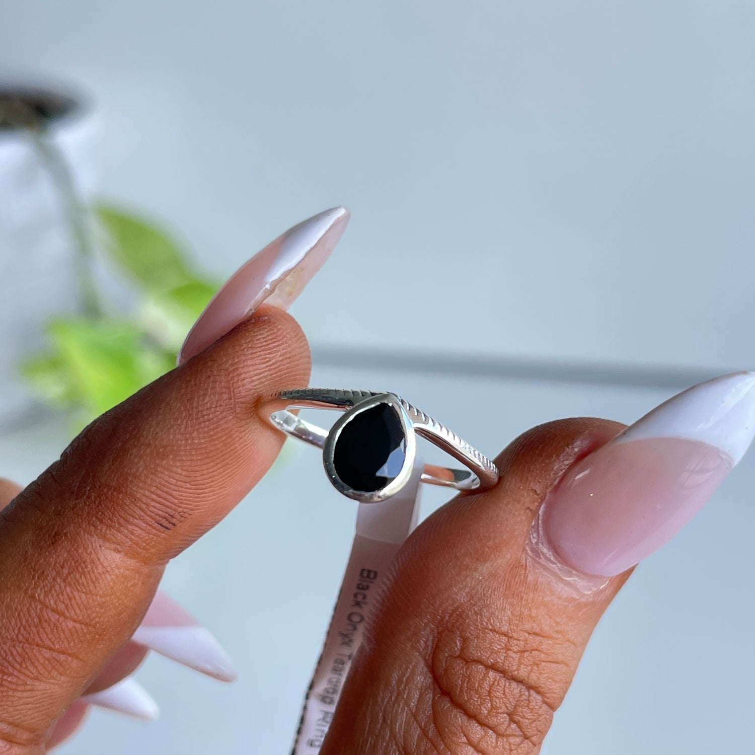 Black Onyx Teardrop Ring R4870
