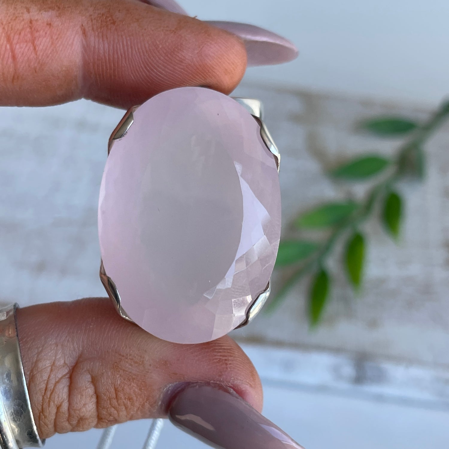 Rose Quartz Oval Pendant 025