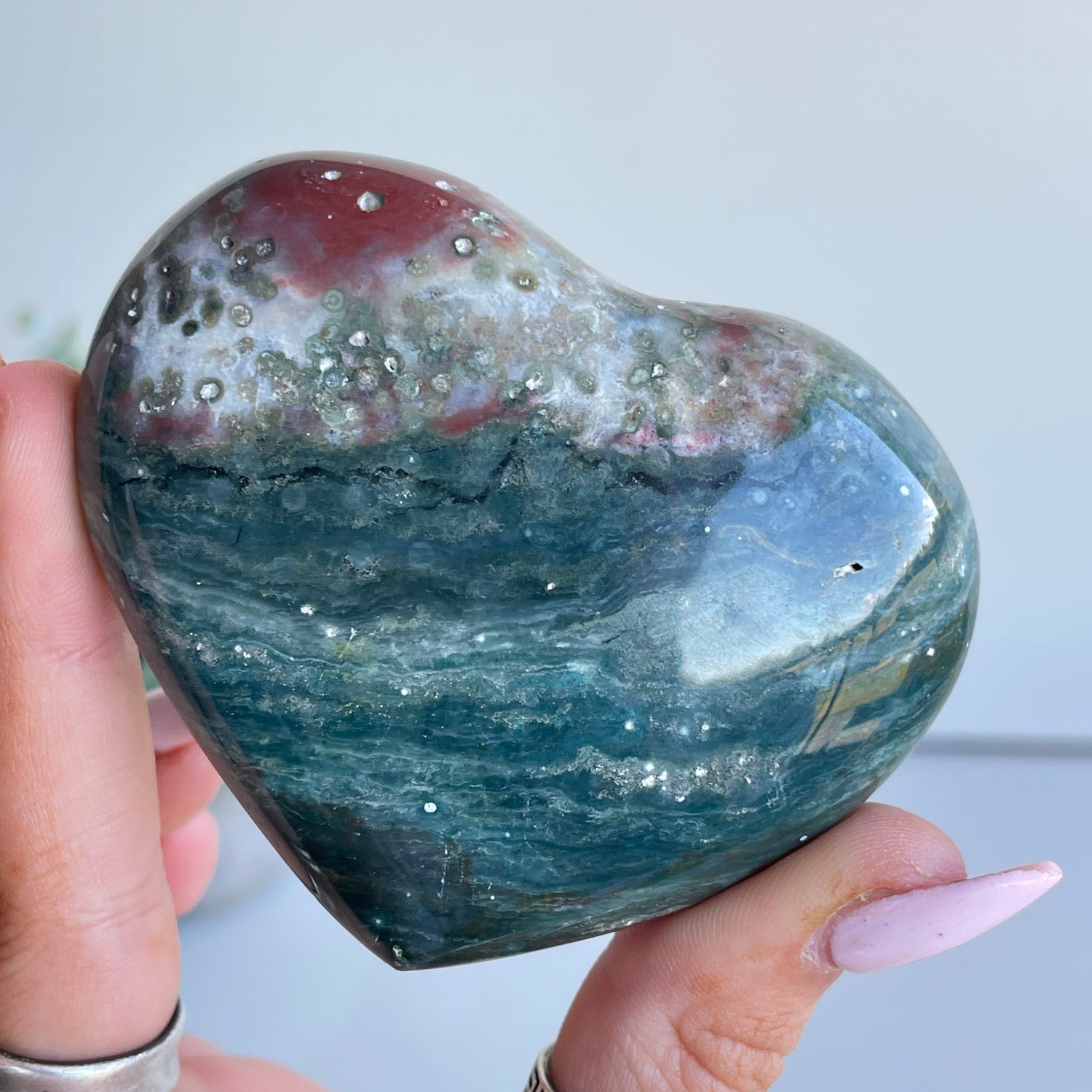 Ocean Jasper Heart 7.1cm