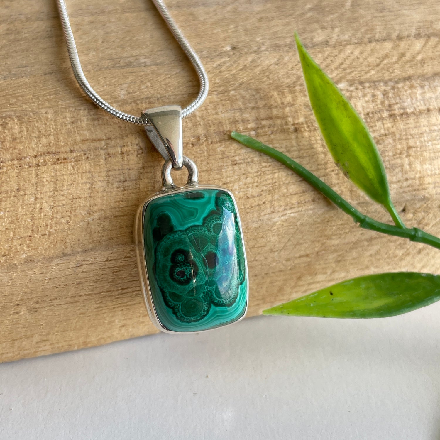 Malachite Rectangle Pendant