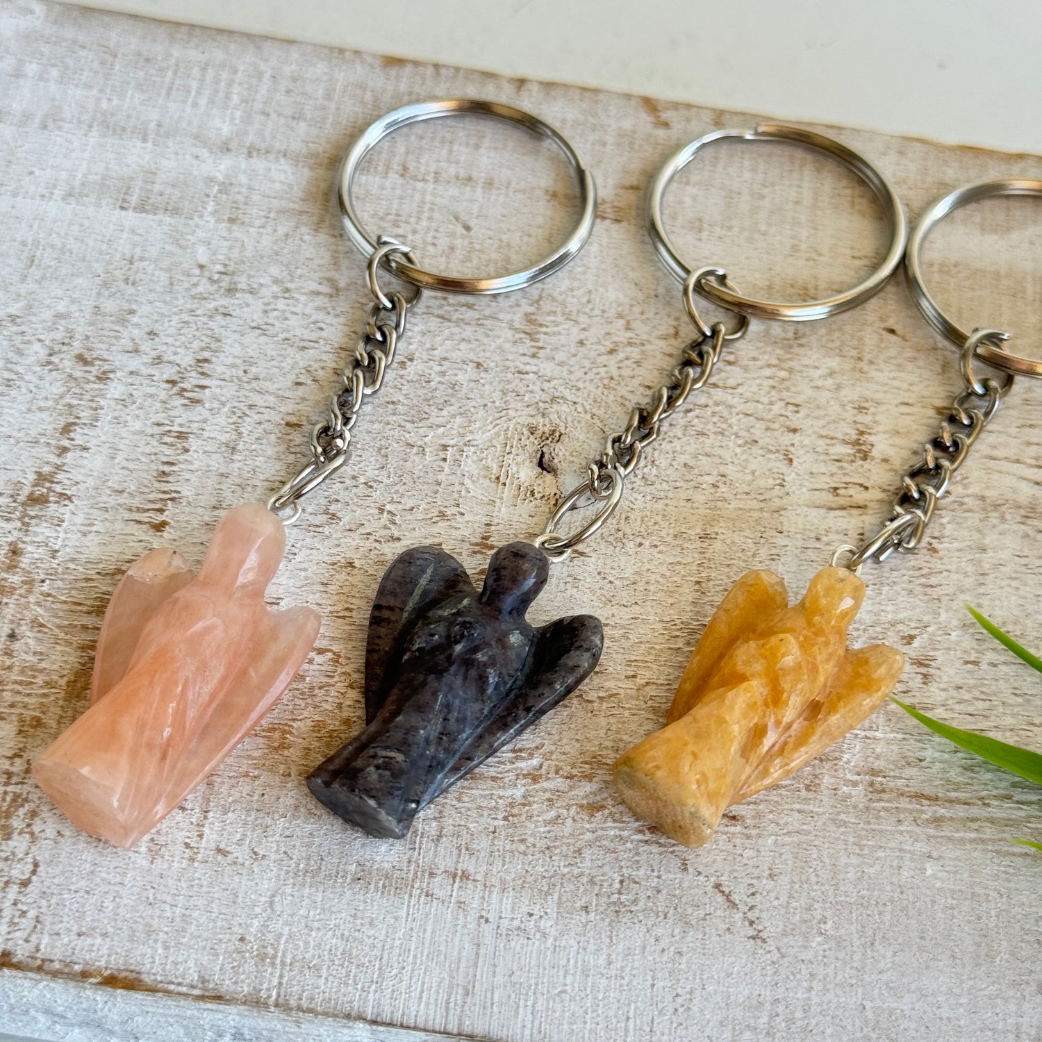 Mixed Crystal Angel Keychain