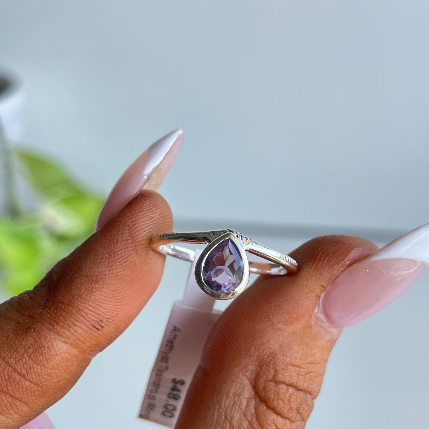 Amethyst Teardrop Ring R4870