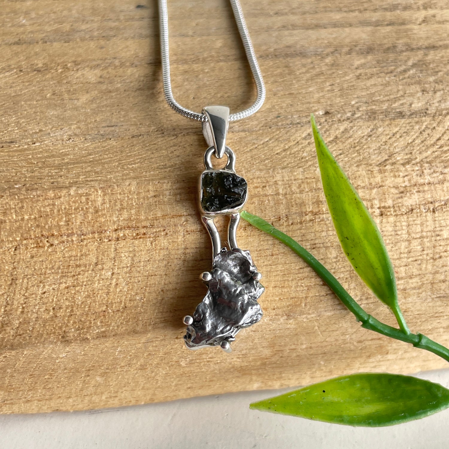 Moldavite Meteorite Pendant