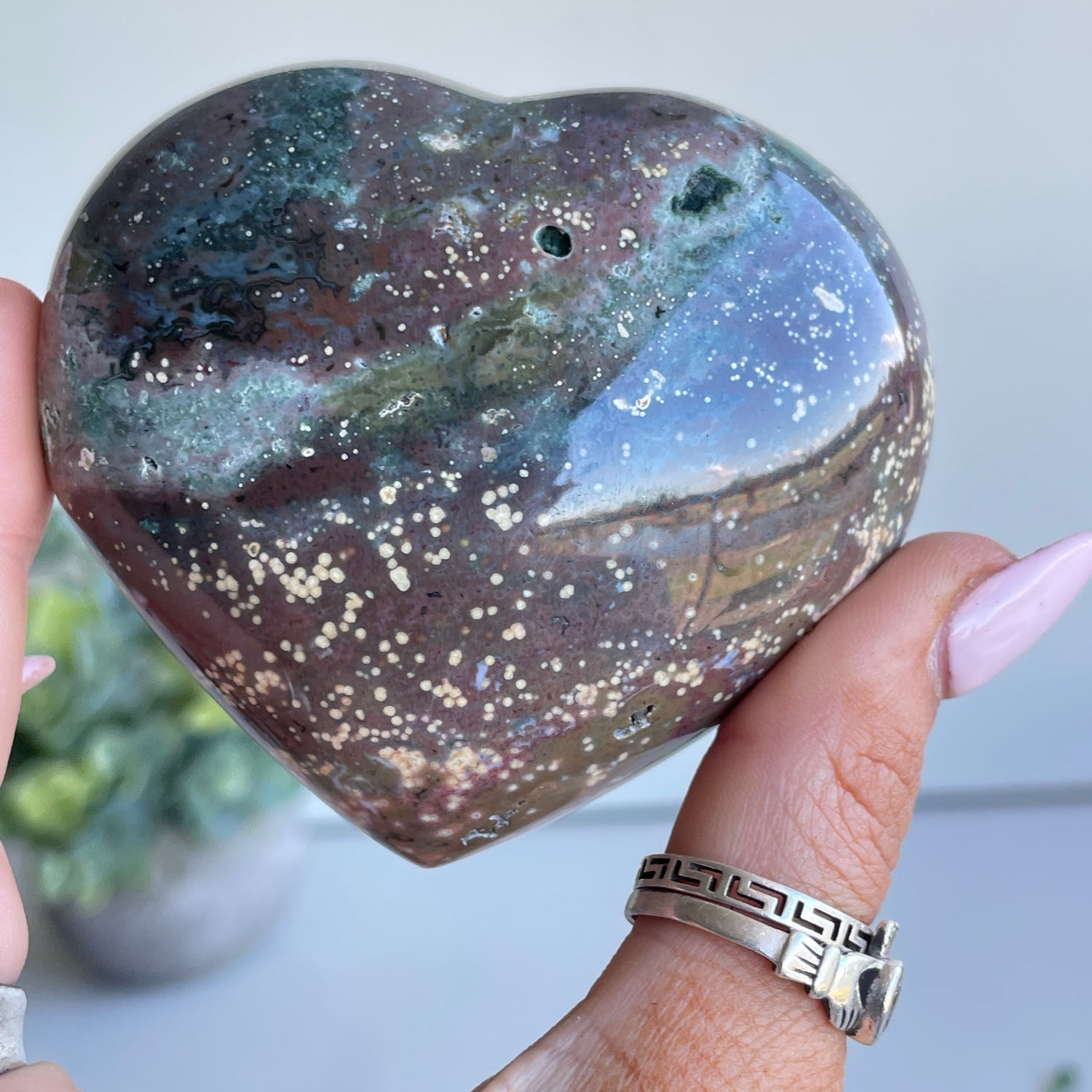 Ocean Jasper Heart 7.1cm
