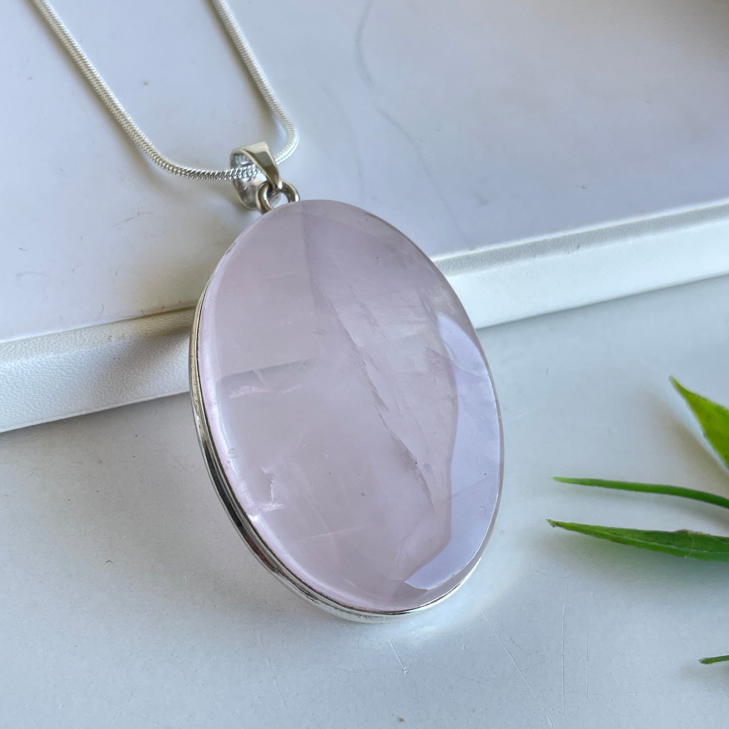 Rose Quartz Oval Pendant