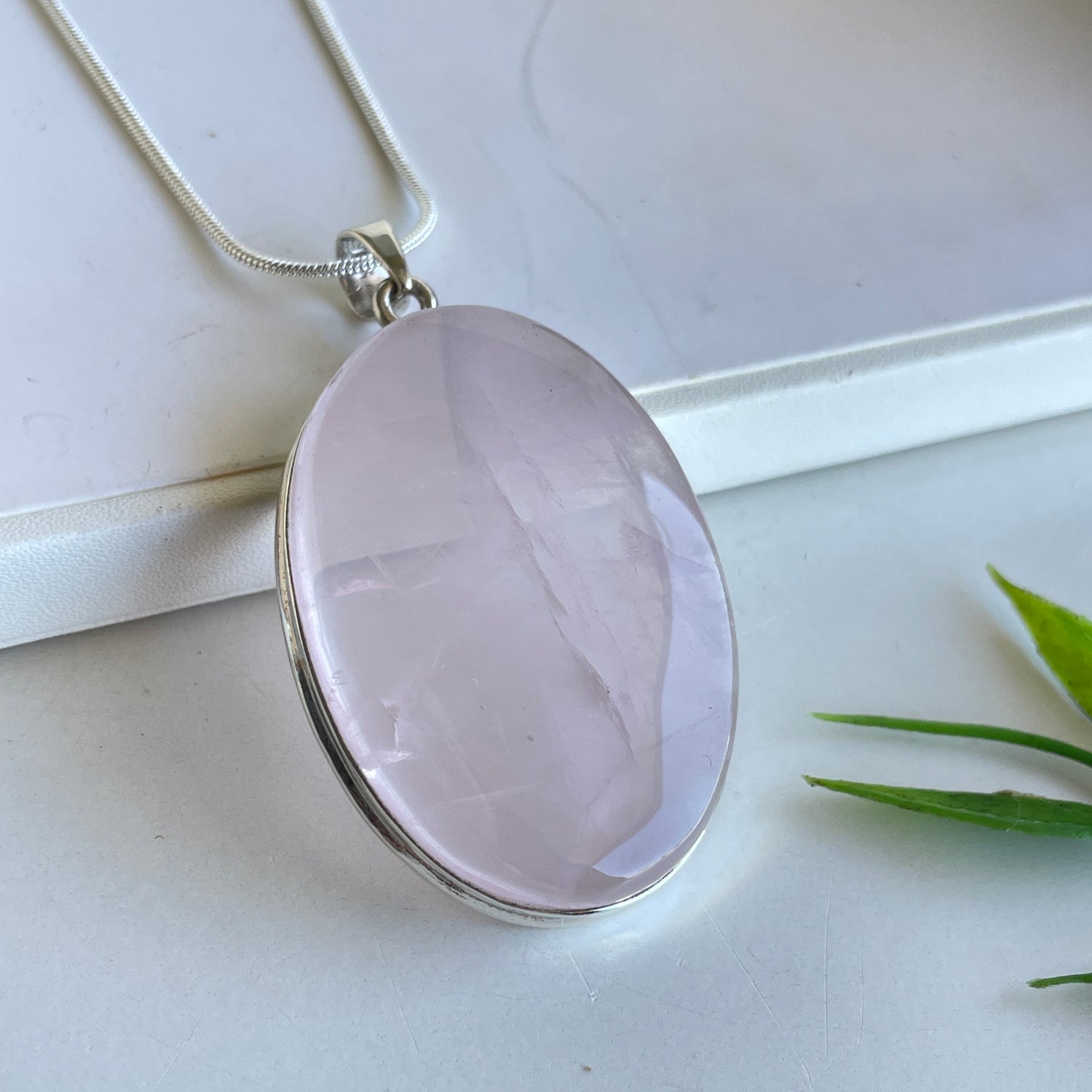 Rose Quartz Oval Pendant