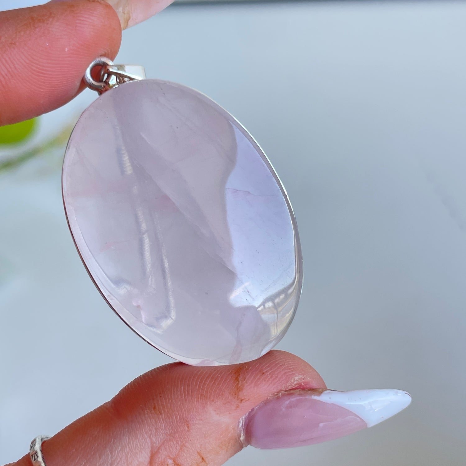 Rose Quartz Oval Pendant