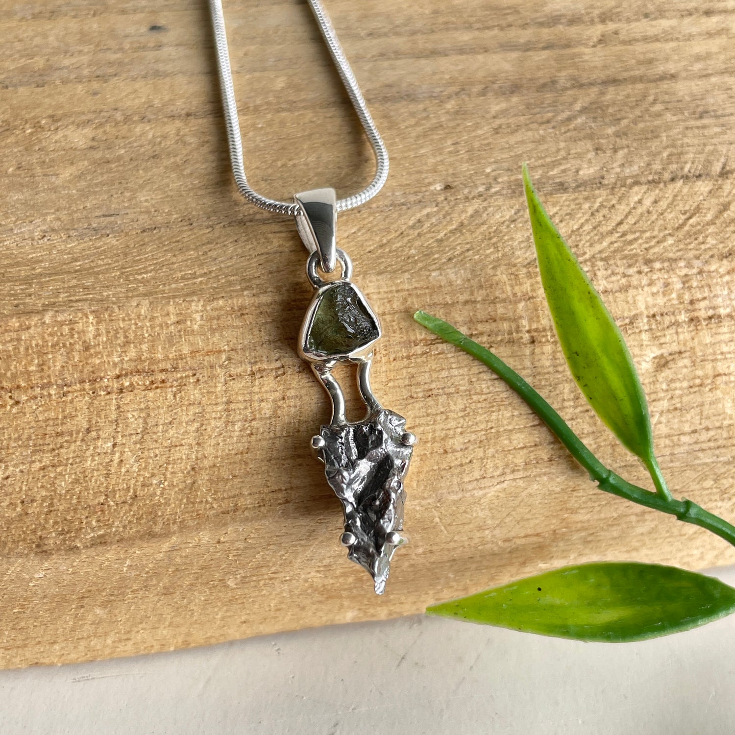 Moldavite Meteorite Pendant