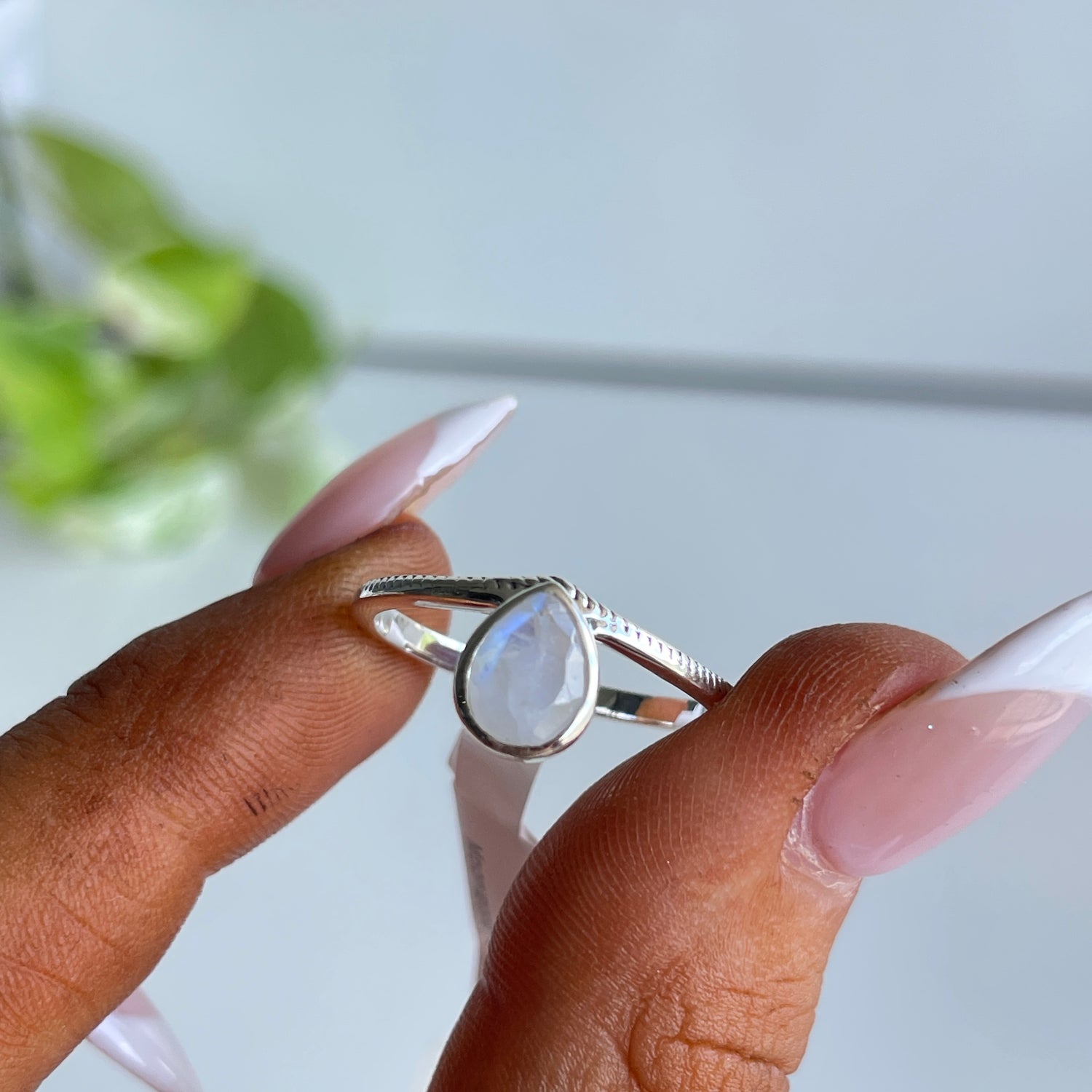 Moonstone Teardrop Ring R4870