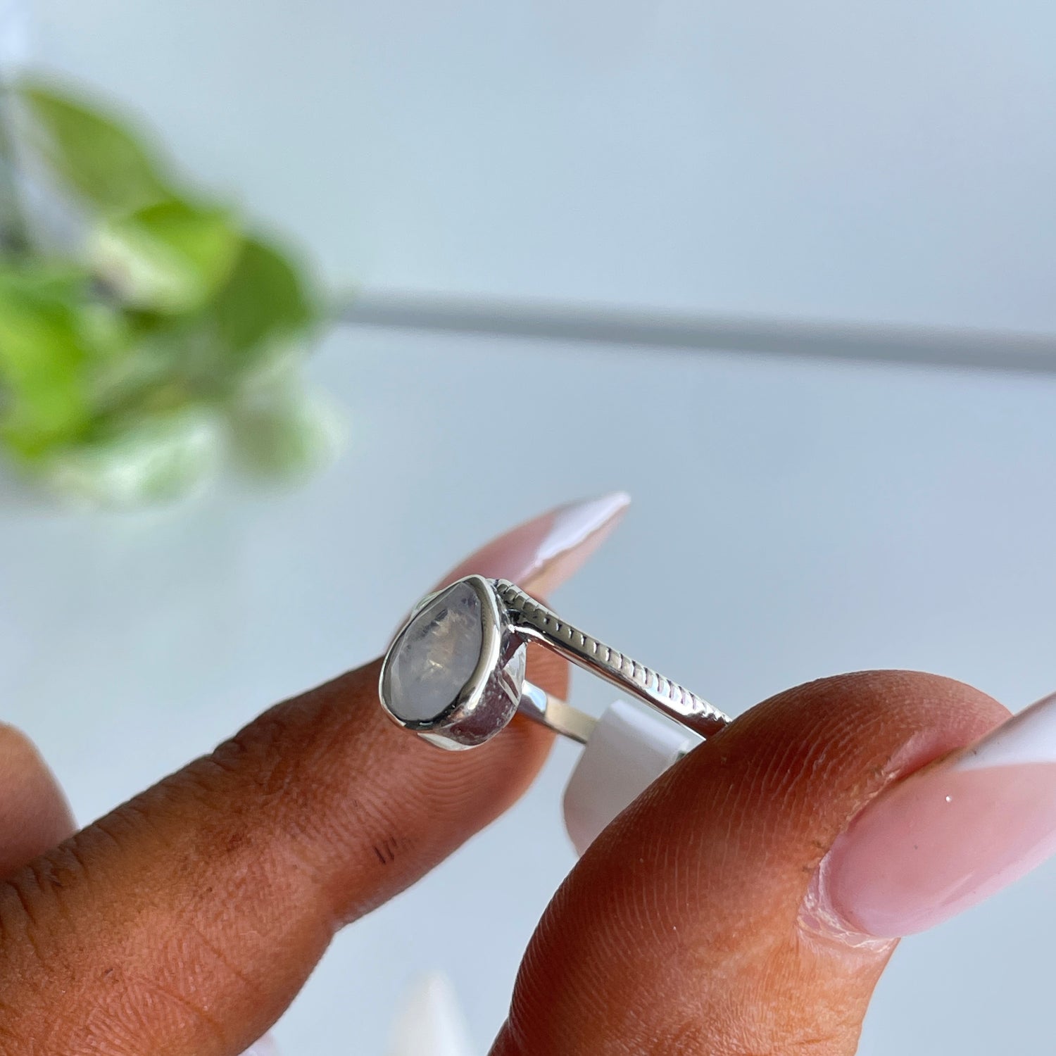 Moonstone Teardrop Ring R4870
