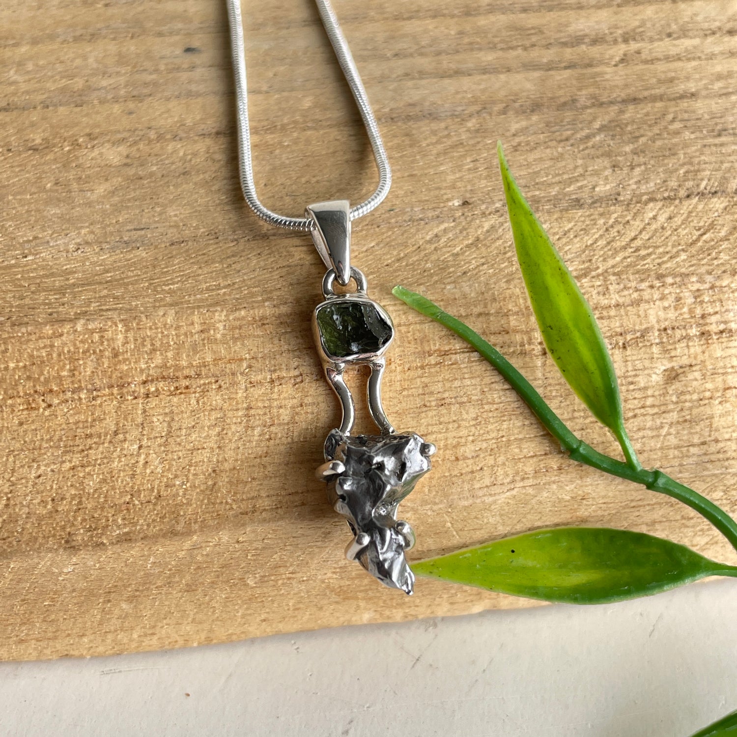Moldavite Meteorite Pendant