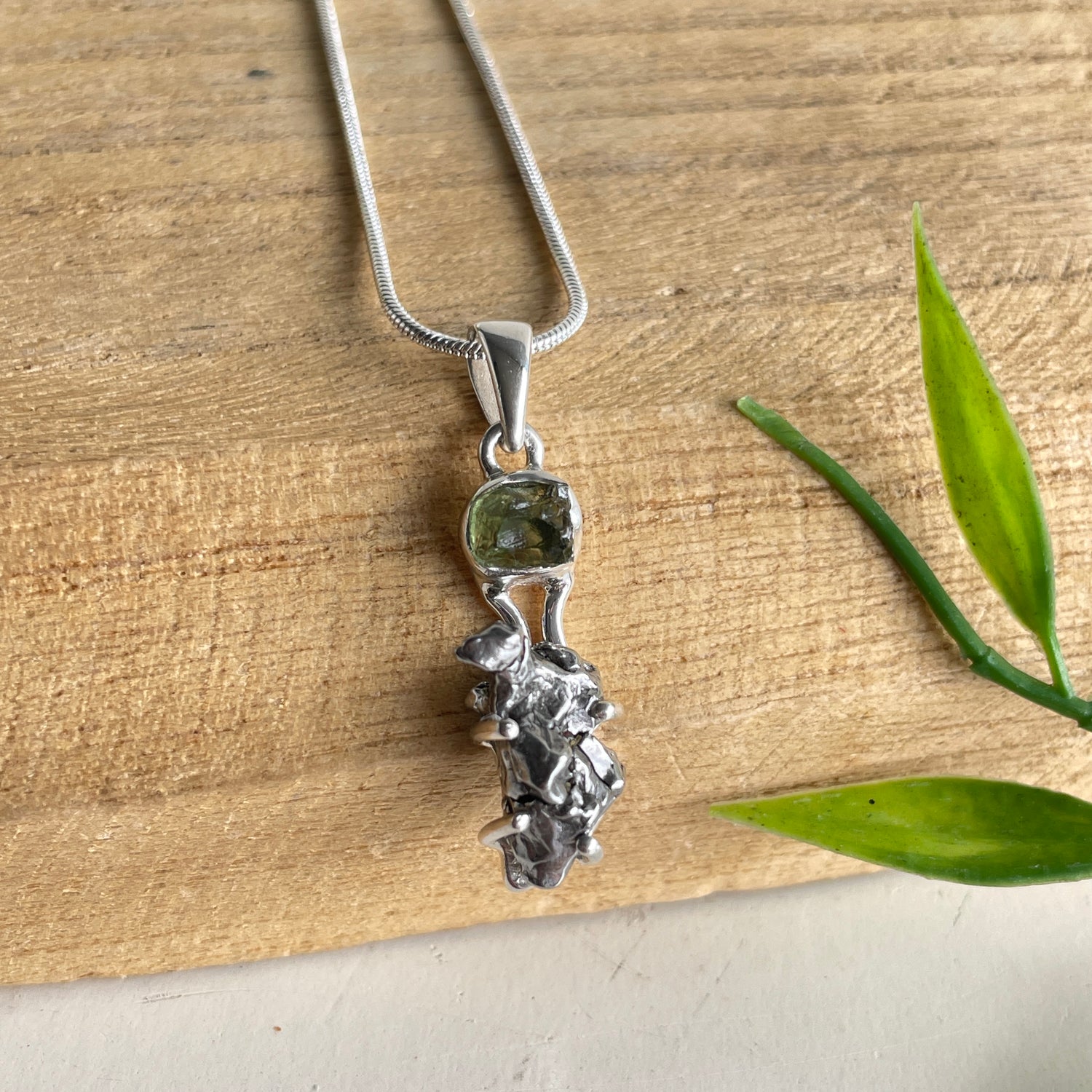 Moldavite Meteorite Pendant