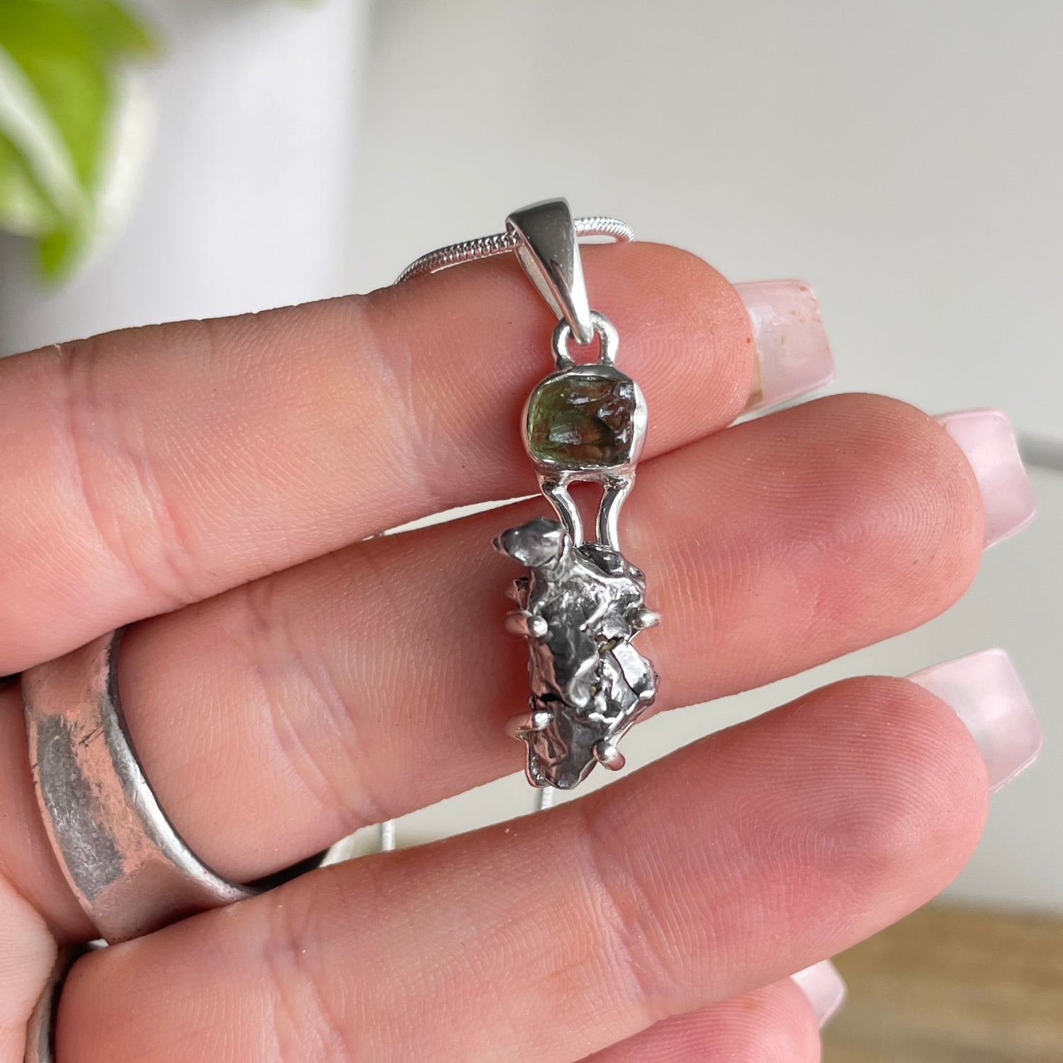 Moldavite Meteorite Pendant