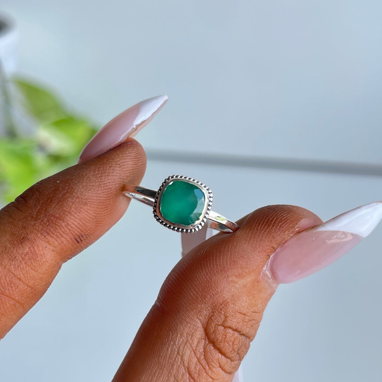 Green Onyx Square Ring R3784