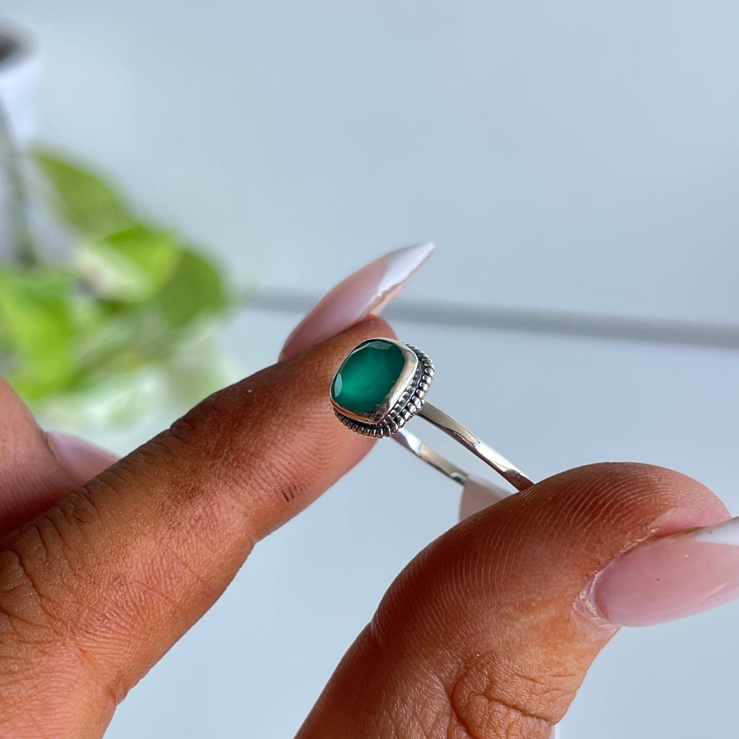 Green Onyx Square Ring R3784