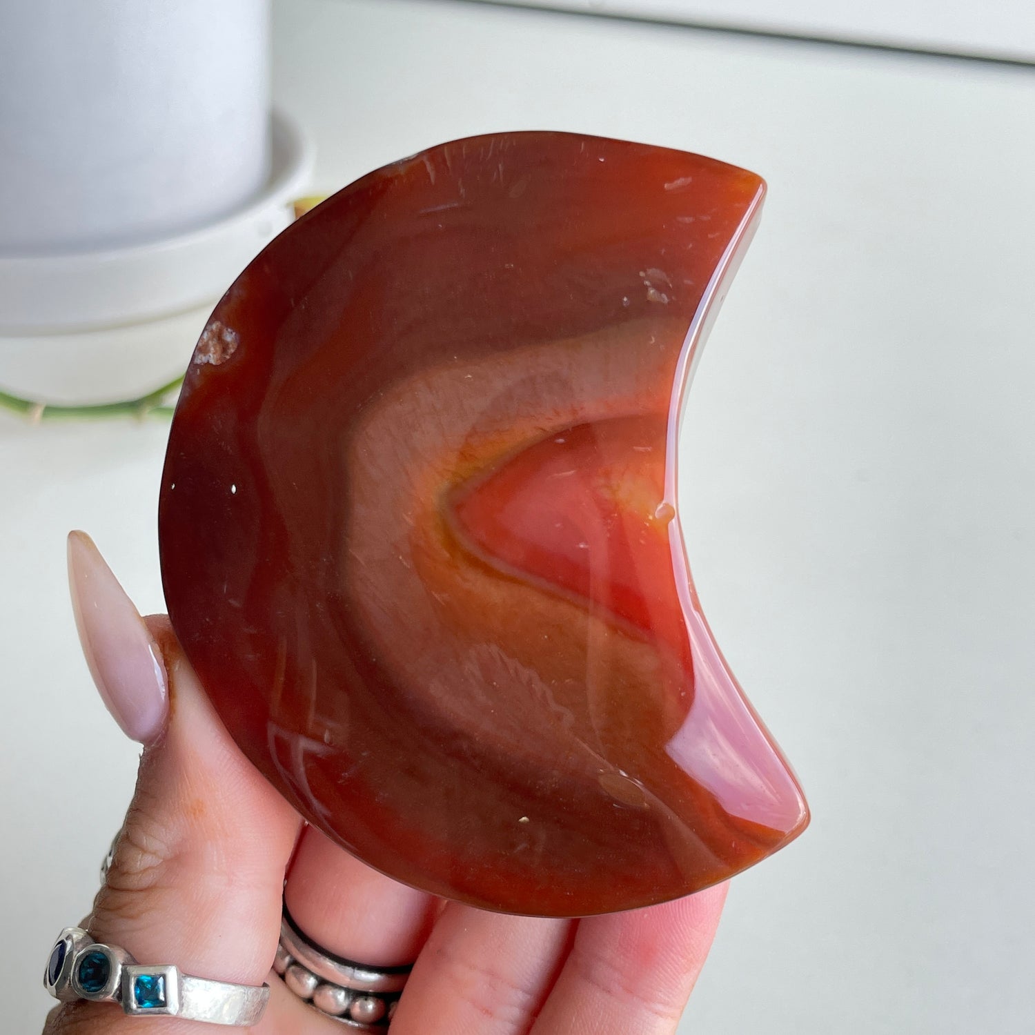 Carnelian Moon 7.4cm