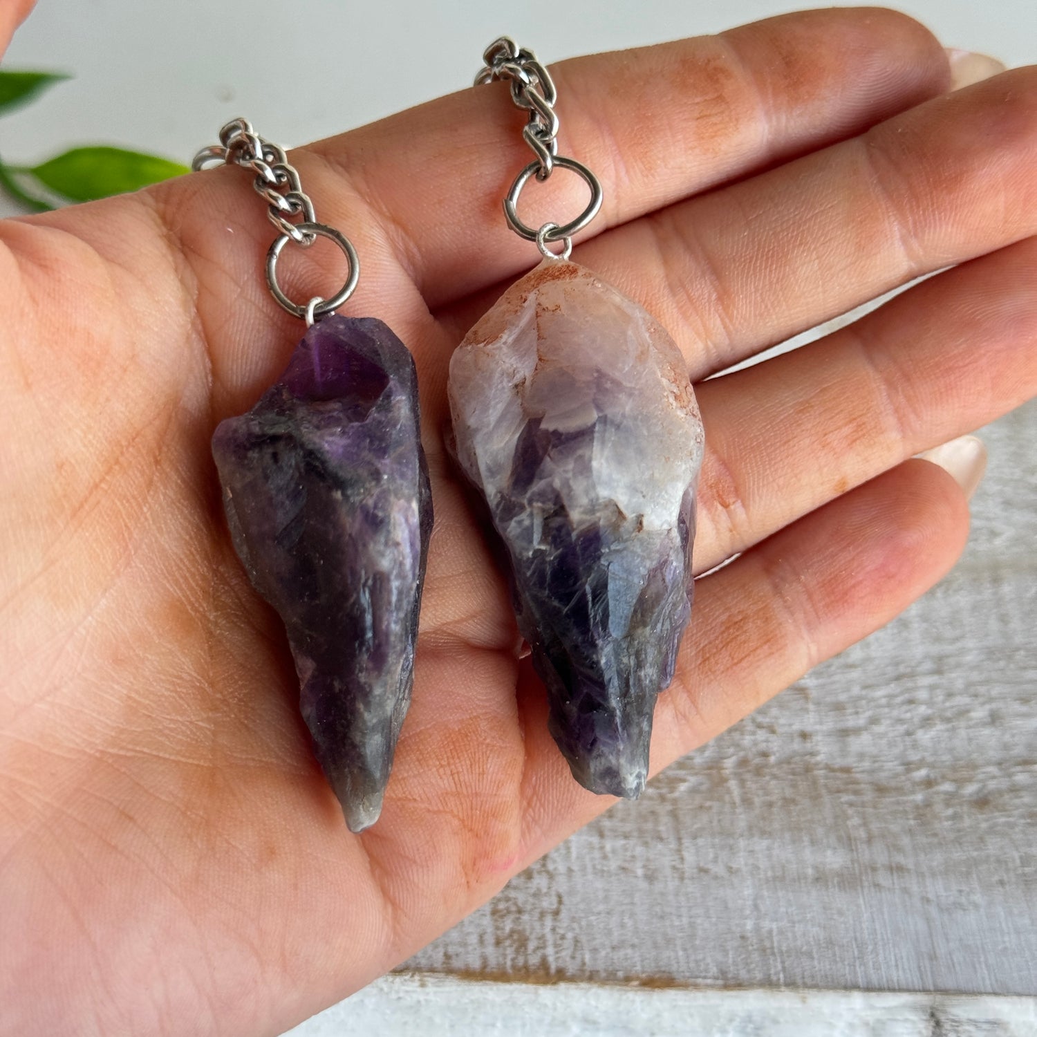 Amethyst Natural Point Keychain