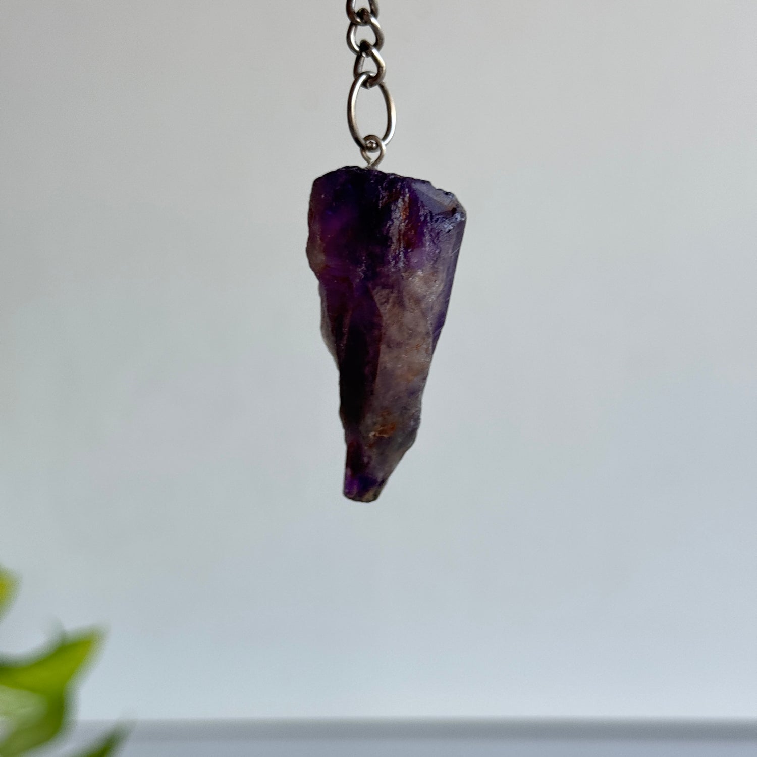 Amethyst Natural Point Keychain