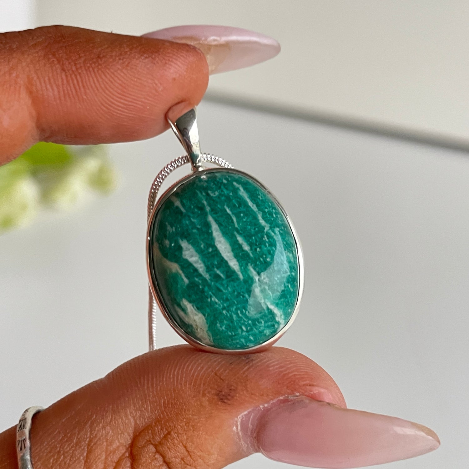 Amazonite Oval Pendant