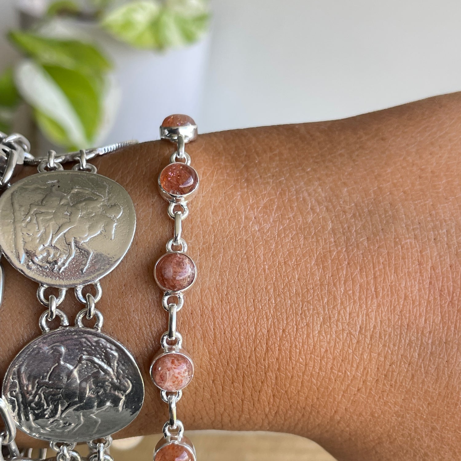 Sunstone Round Bracelet