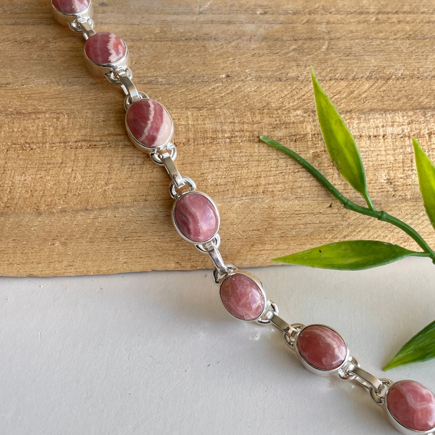 Rhodochrosite Oval Bracelet