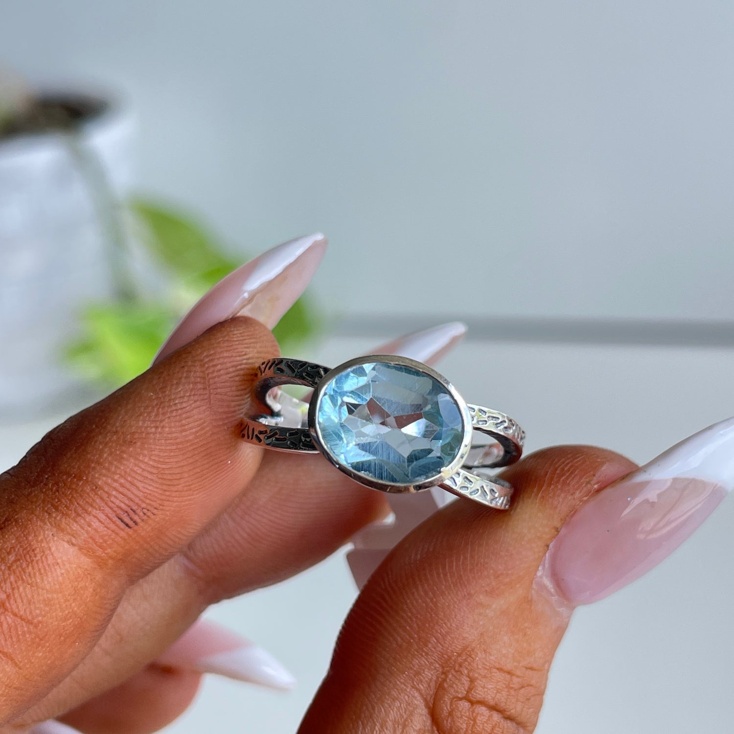 Blue Topaz Oval Ring R3861